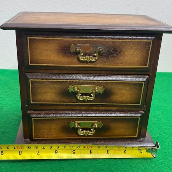 Vintage Gunther Mele 1970's Wooden Jewelry Box - Jewellery with Drawers - Vintag - Picture 4 of 10